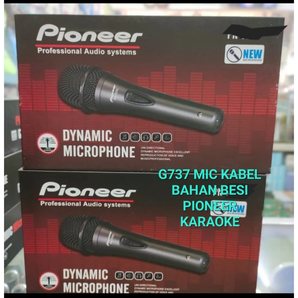G737 PIONEER DYNAMIC MICROPHONE MIC KABEL MIK MIX PRO AUDIO PROFESIONAL PIONER PIOONER BESI KARAOKE 