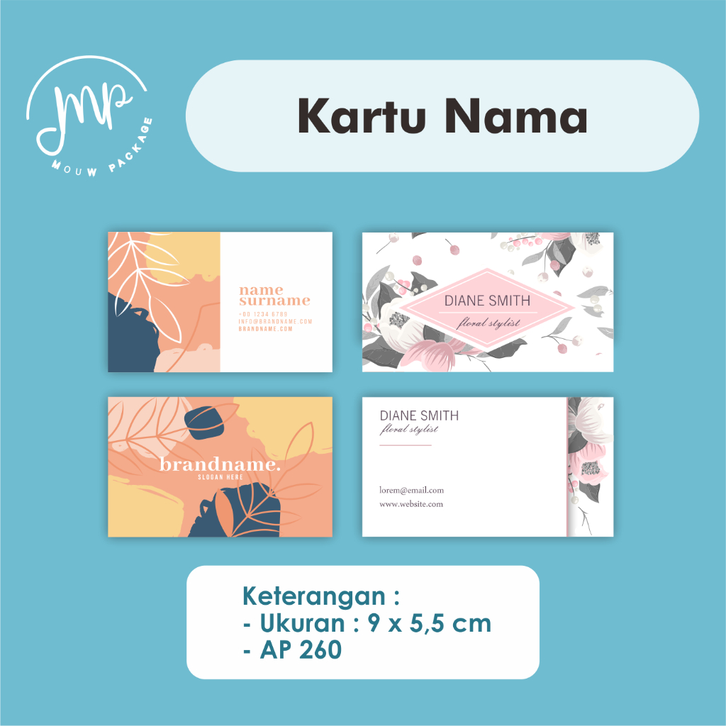 

KARTU NAMA, NAME CARD, TANDA PENGENAL AP260 gr (BISA CUSTOM)