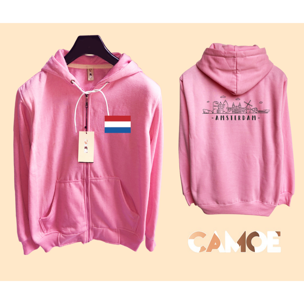jaket hoodie zipper premium desain amsterdam belanda