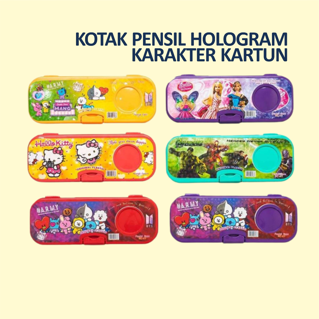 

Tempat kotak pensil anak dosgrip pouch tempat pensil anak Kotak Pensil Hologram Karakter Kartun Lucu Pencil Case Lucu Berwarna - PB0095