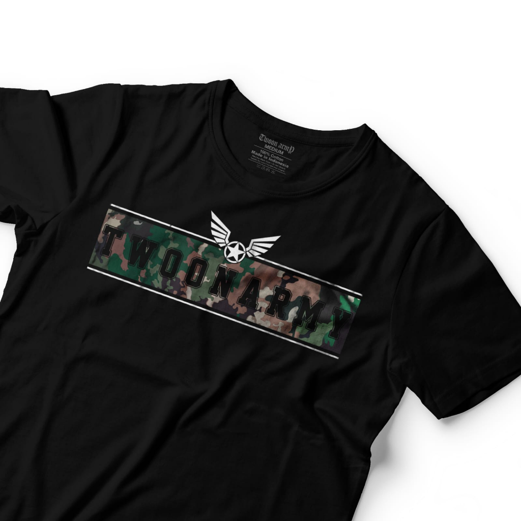 Kaos Lengan Pendek Twoon Army Sablon Loreng Terbaru Combet 24s