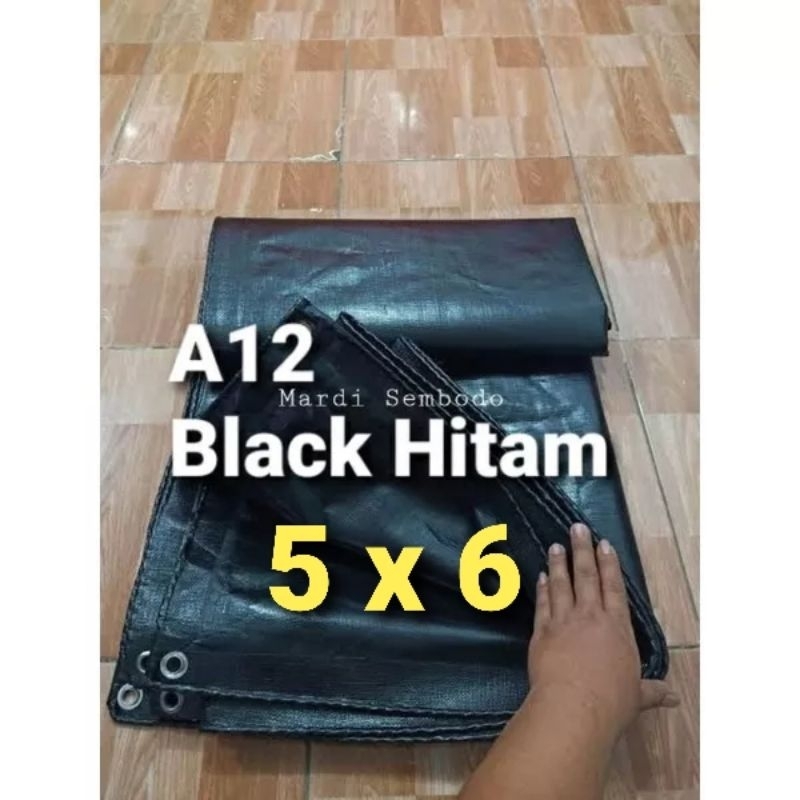 Terpaulin Terpal plastik Korea A12 Hitam 5x6 meter