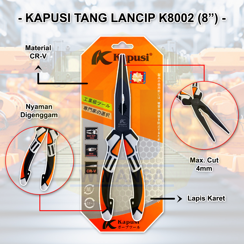WMS-KAPUSI TANG LANCIP K8002 - TANG HEAVY DUTY 8 INCH