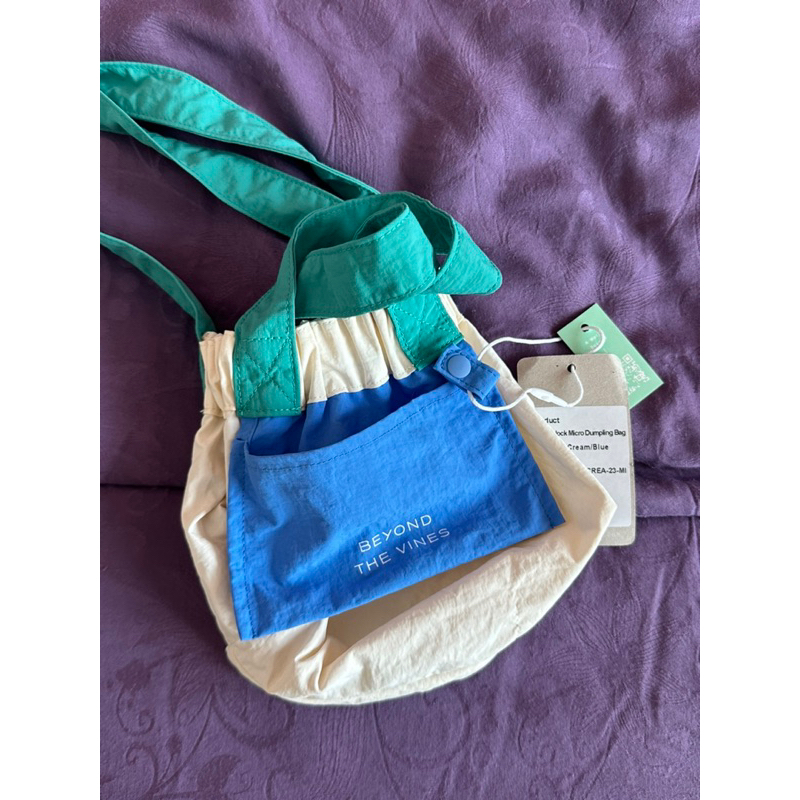 Micro Dumpling Bag Beyond The Vines - Cream Blue