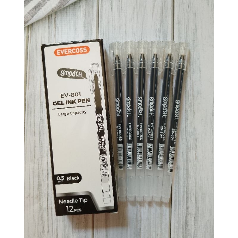 

(12PC)BOLPOIN GEL EVERCOSS EV-801 0.5 HITAM