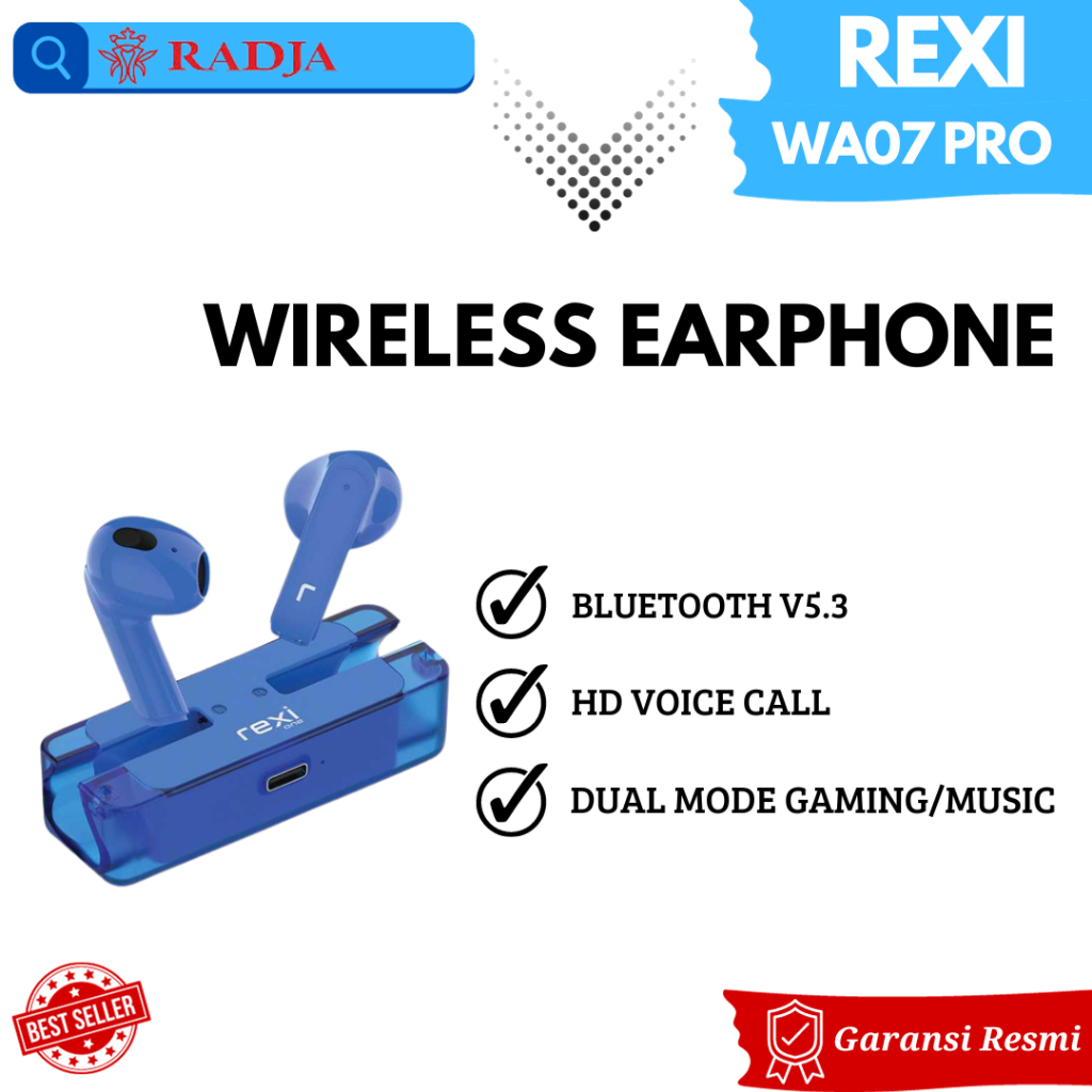 Rexi WA07 Pro Headset Bluetooth True Wireless Earbuds Gaming