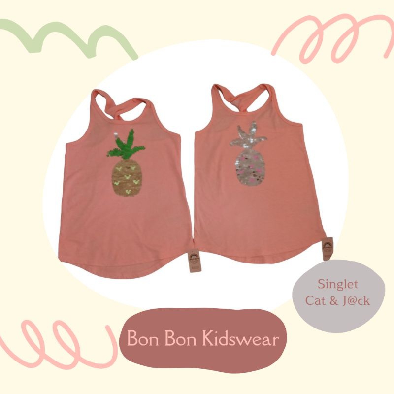 Kaos Singlet anak perempuan cat and J@ck  Lombok