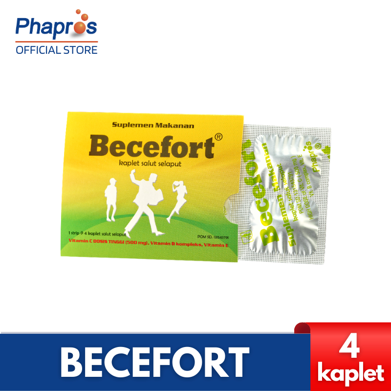 Becefort Suplemen makanan. Kapsul Vit C Vit B Kompleks Vit e