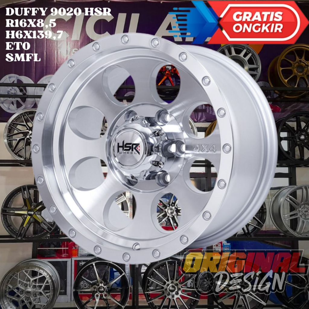 Velg Mobil Ring 16 HSR DUFFY R16 Lebar 8,5 Colorado Ranger Dmax Strada