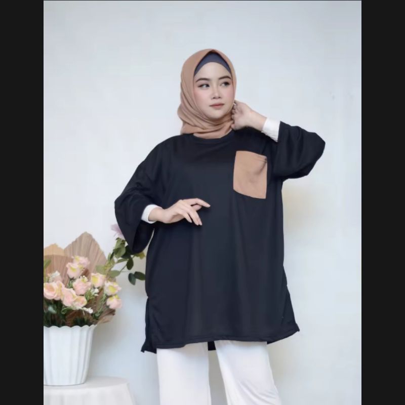 Blouse Kaos Atasan Super Jumbo Ld 140 BB 120 Kg / Blouse Kaos Wanita Oversize Ld 140