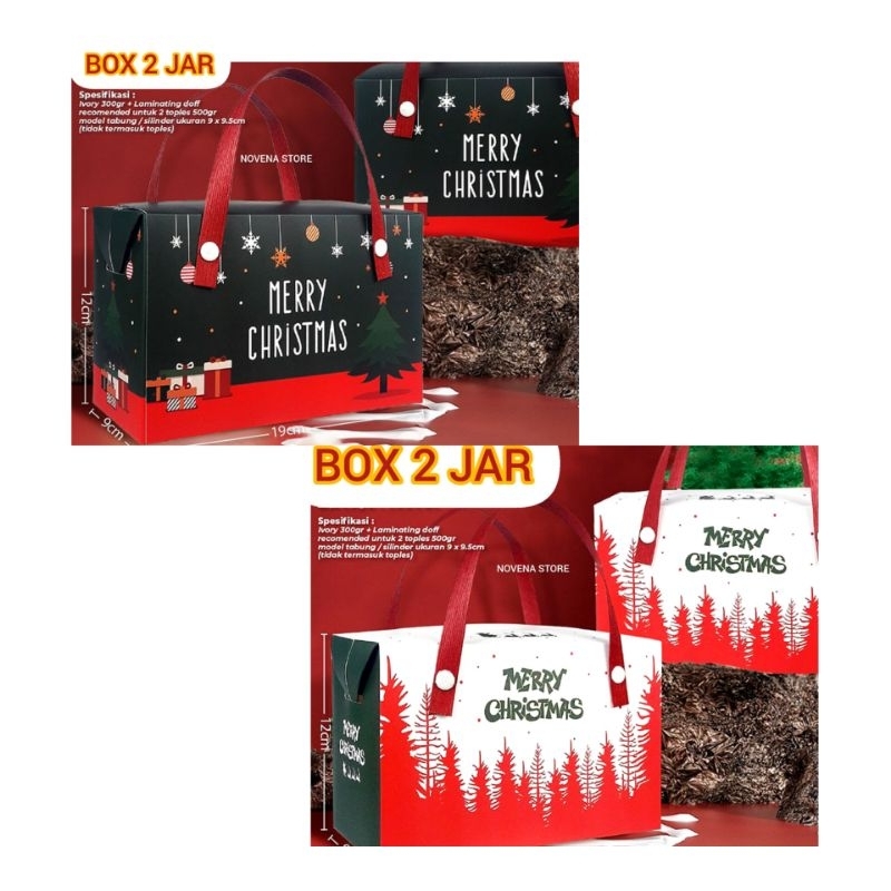 

BOX KOTAK DUS 2 JAR TOPLES NATAL GOODIE BAG MERRY CHRISTMAS