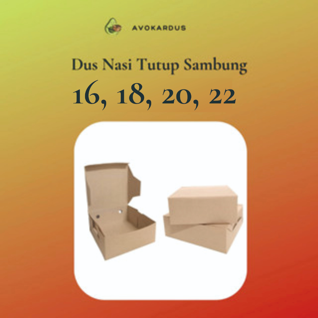 

Kardus Nasi Kotak Tutup Sambung / Dus Nasi Kraft Ukuran 18x18 20x20 22x22