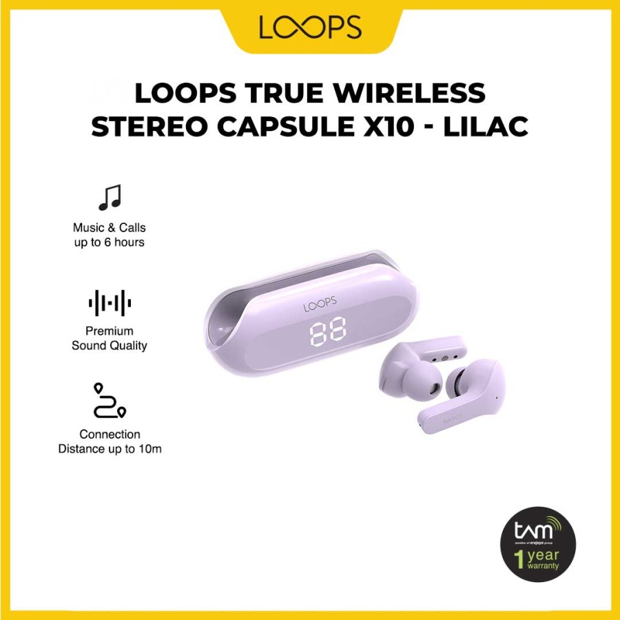 LOOPS True Wireless Stereo Capsule X10 TWS Bluetooth - Lilac
