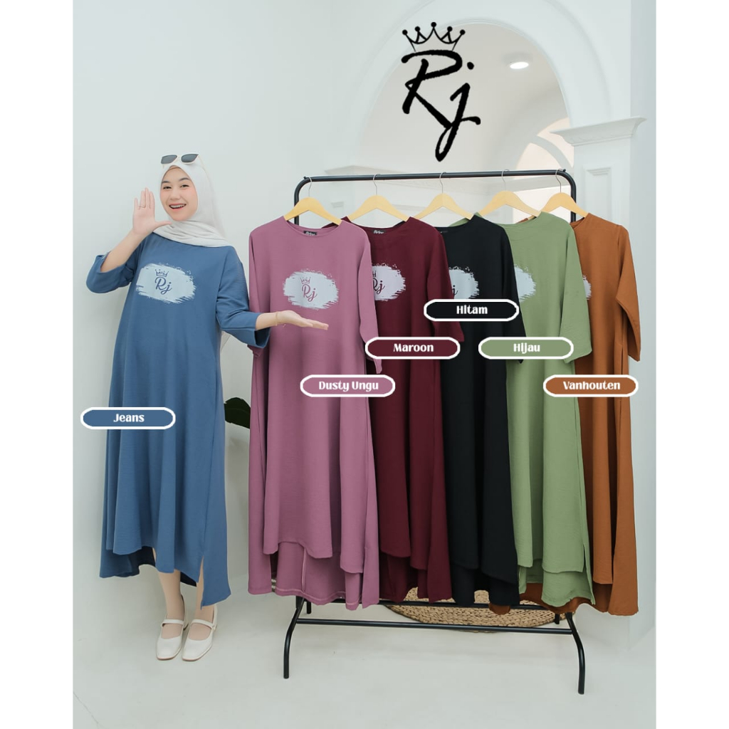 MIDI DRESS ORI RJ , GAMIS MIDI , GAMIS RJ , ORIGINAL RJ, ori RJ ,gamis syari