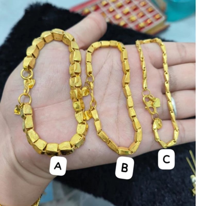 gelang balok padi replika emas 24karat