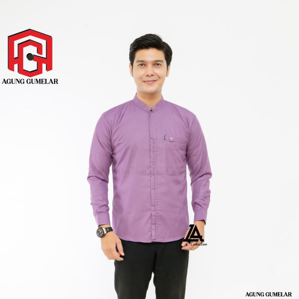 Baju Koko Pria Dewasa Albino Warna Lilac Terbaru