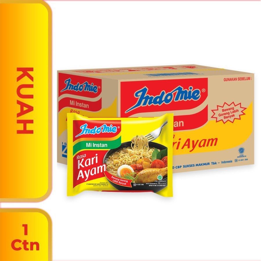 

Indomie Kuah Kari Ayam - 1 Dus isi 40 Pcs