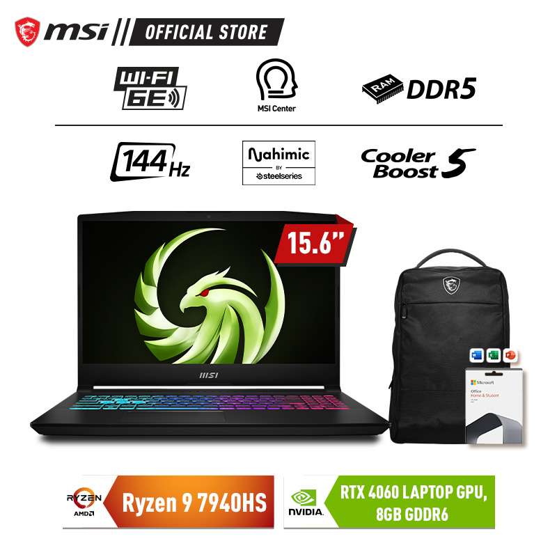 MSI Bravo 15 C7VFKP Ryzen 9-7940HS 16GB 1TB RTX4060 8GB 15.6" OHS W11
