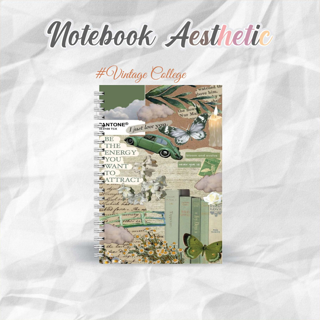 

NOTEBOOK A5 VINTAGE COLLEGE CATATAN/JURNAL BOOKPAPER GRID/KOTAK2#DOTTED/TITIK2#BLANK/POLOS