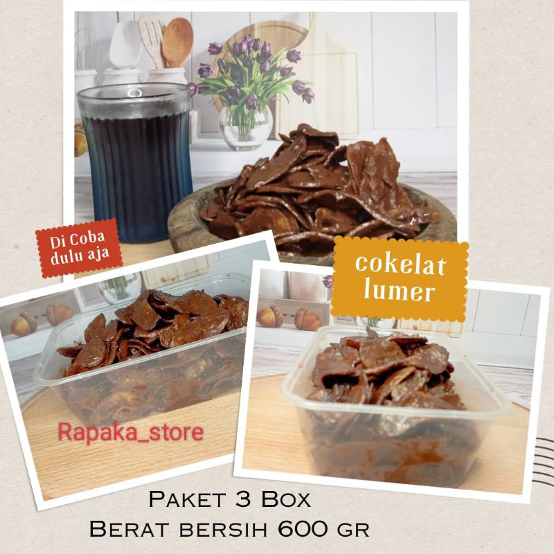 

paket 3box kripik pisang cokelat lumer