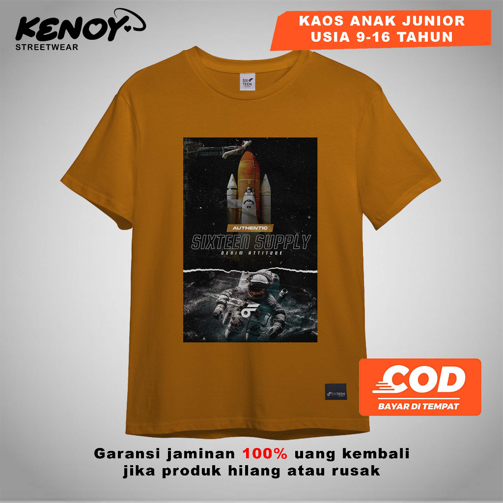 Kaos distro anak tanggung usia 9 10 11 12 13 14 15 16 tahun / Kaos Kuning Mustard distro anak laki l