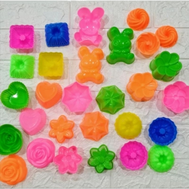 12 Pcs Cetakan Kue Talam Jasmine Twister Putu Ayu Tulip Teratai Mawar Belimbing Bolu Kukus Puding Mi