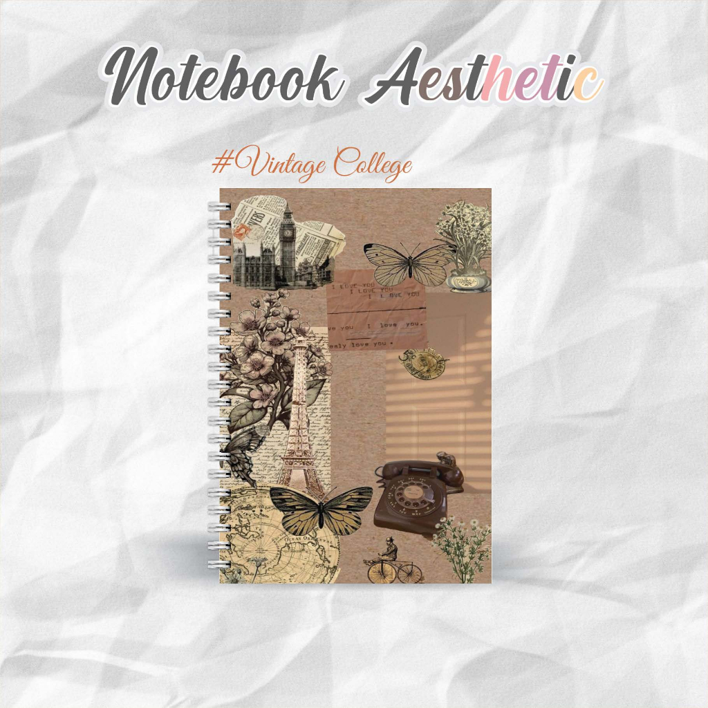 

NOTEBOOK A5 VINTAGE COLLEGE CATATAN/JURNAL BOOKPAPER GRID/KOTAK2#DOTTED/TITIK2#BLANK/POLOS