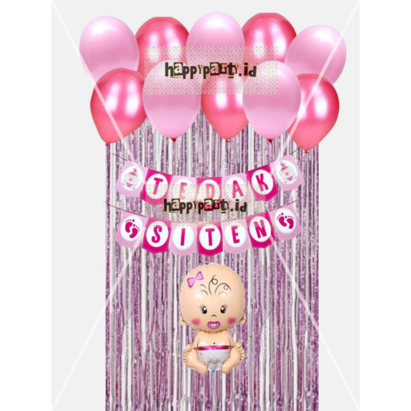 PAKET DEKORASI SIMPLE TEDAK SITEN FREE LEM BALON