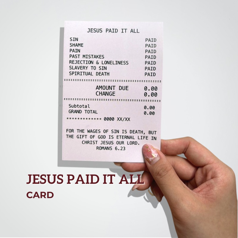 

JESUS PAID IT ALL CARDS by SPECIALVORYU | Kartu | Kartu Pos/ Dekorasi | Wall Decoration Art | Thank You Card | Penpal | Custom Card