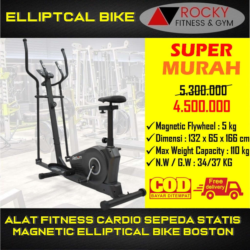 Sepeda Statis Elliptical Magnetic Boston/Alat fitness/Alat olahraga