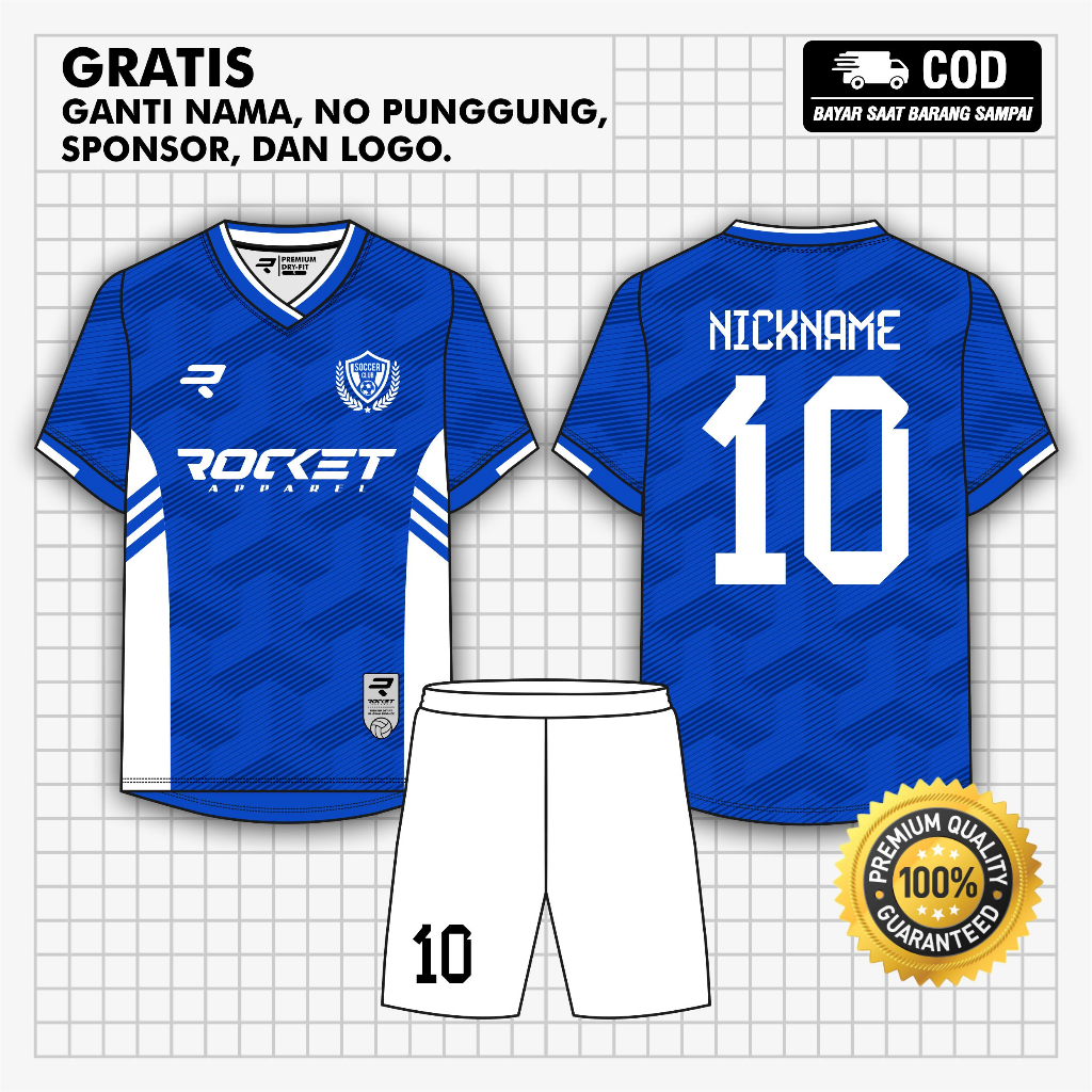 Jersey Futsal Custom Full Printing / Jersey Sepak Bola Custom Full Printing Bebas Custom Design / Je