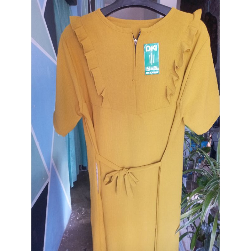 Daster kekinian kirana crinkel air flow retsleting depan busui dress kimono piyama keren serut dada 