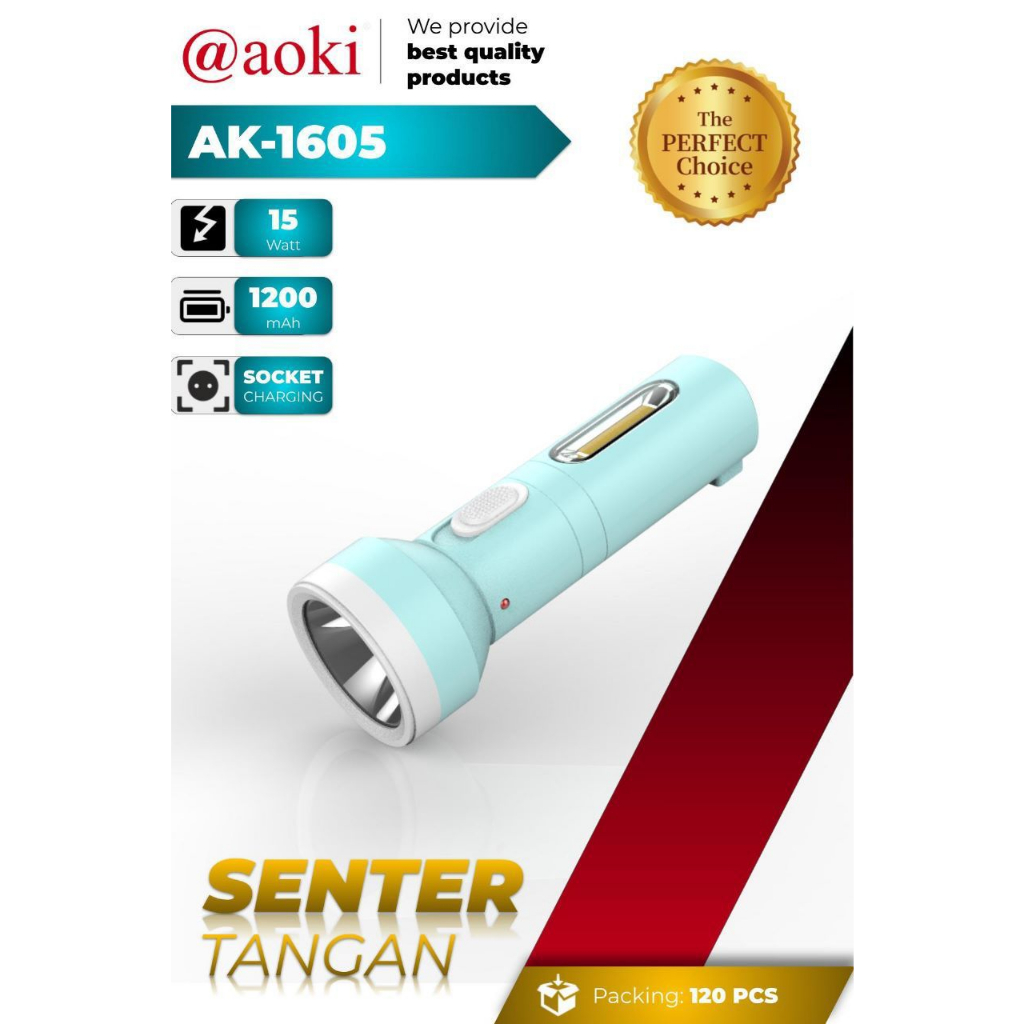 Aoki Senter Tangan LED Senter Multifungsi Kode AK 1605