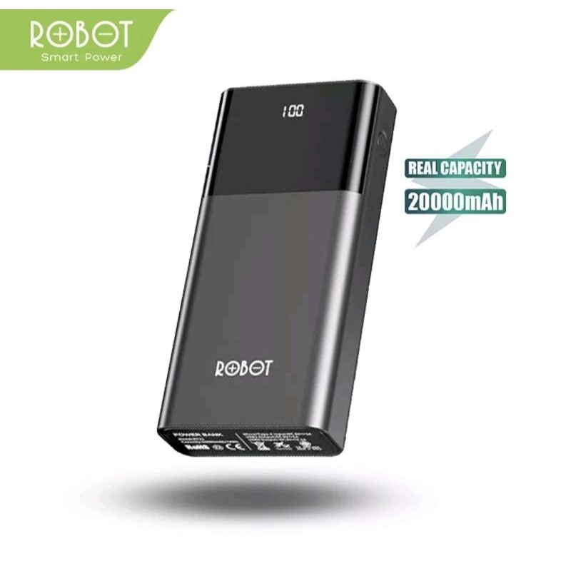 PowerBank ROBOT 20000mah RT22 Dual Port Input & Output Original Led