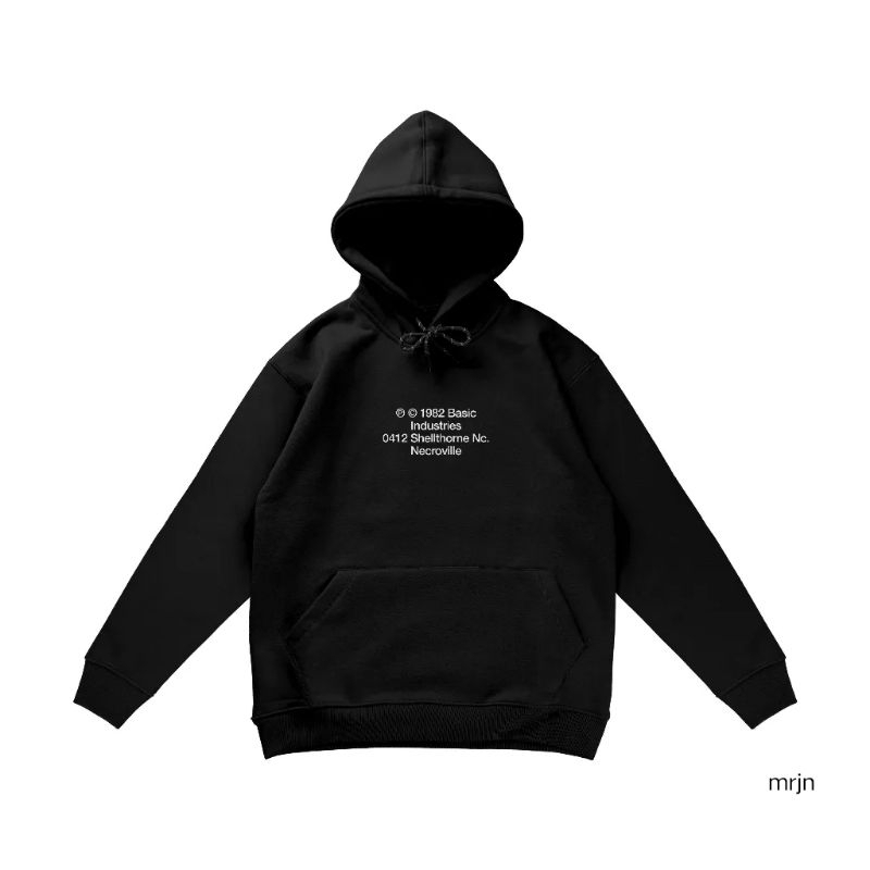 Hoodie MRJN casual black unisex jaket sweater distro