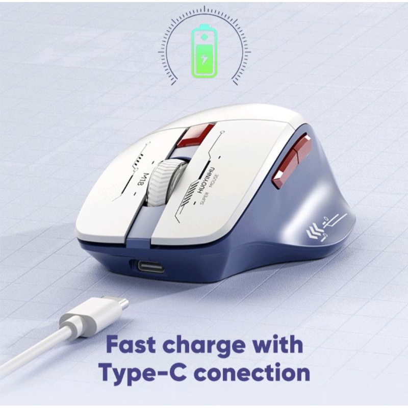 Mouse Wireless Gaming Rechargeable Baterai Type-C Fast