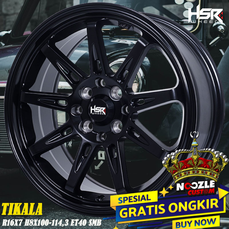 Velg Mobil HSR ring 16 Baut 4 Promo special HSR ring 16 Lubang 4 Warna Full Black