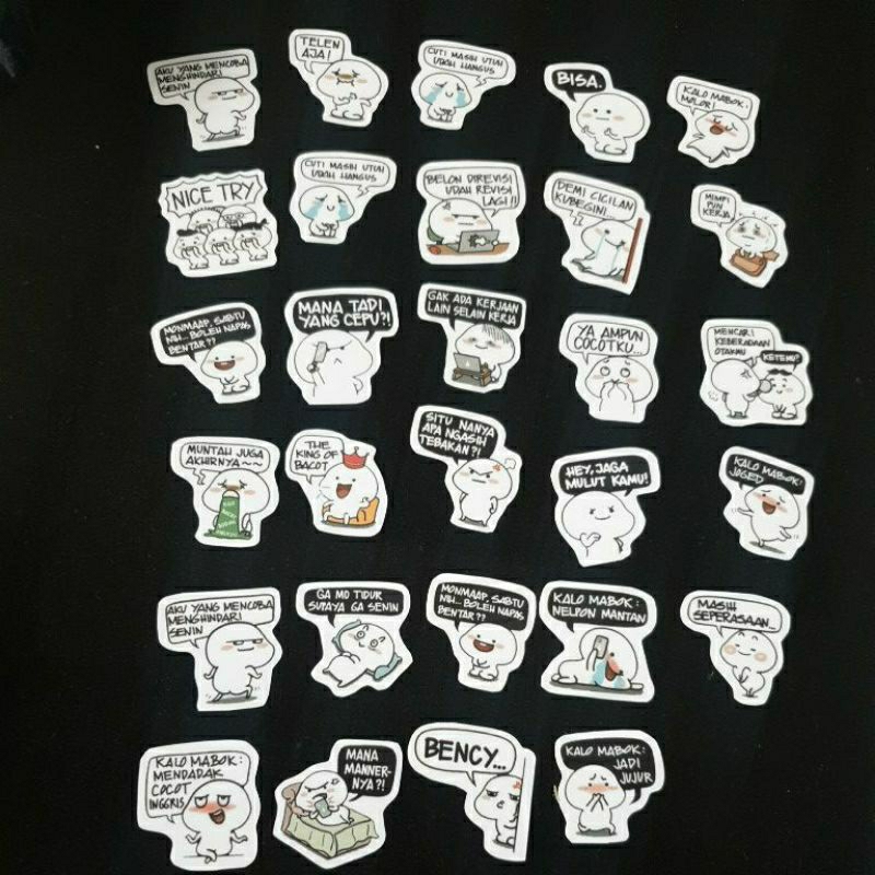 

Stiker Pentol / Stiker Quby vinyl seri kerja lucu murah