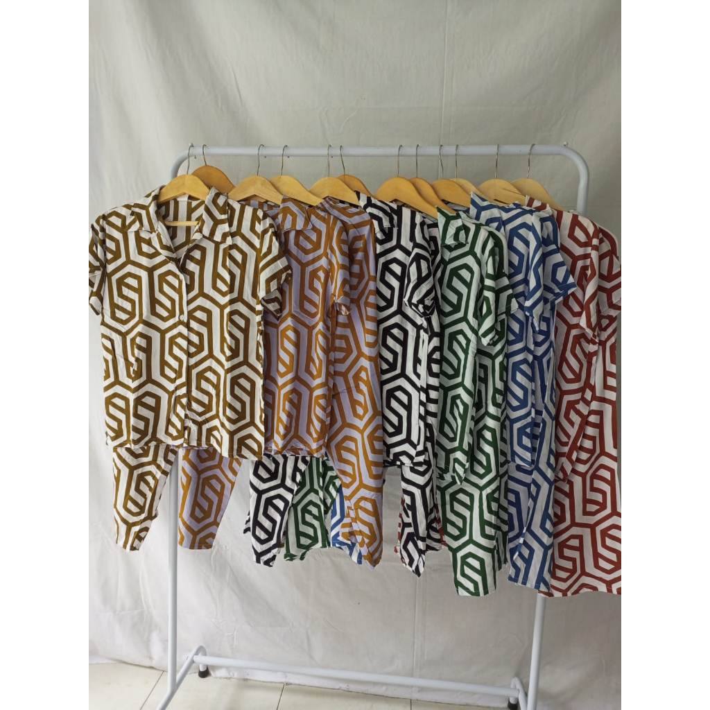 set piyama wanita dewasa setelan baju tidur santai set piyama kancing setelan celana panjang khas Ba