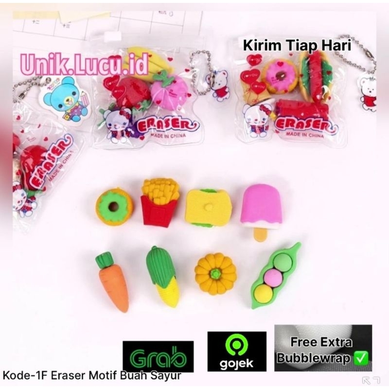 

1SET4PCS / 1F / PENGHAPUS MOTIF BUAH SAYURAN/ PENGHAPUS MINI KARAKTER / PENGHAPUS ANAK SEKOLAH/ PENGHAPUS UNIK IMUT LUCU