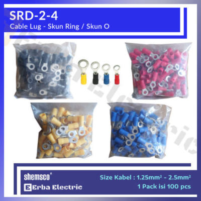 Cable Lug Skun O 2-4 Skun Ring Skun Tusuk Isolasi Merah Berkualitas