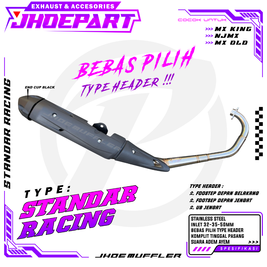 Knalpot Standar Racing MX KING MX NEW MX OLD Original Jhoe Muffler