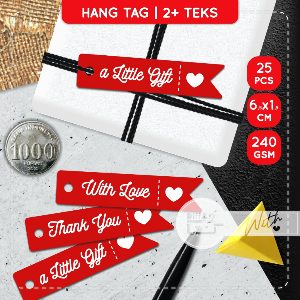 

(MIX) Label Hang Tag Merah Thank You a Little GIft Made With Love for You Glossy Produk Packing Packaging Gift Hampers Wrapping Kado Hadiah DIY Craft