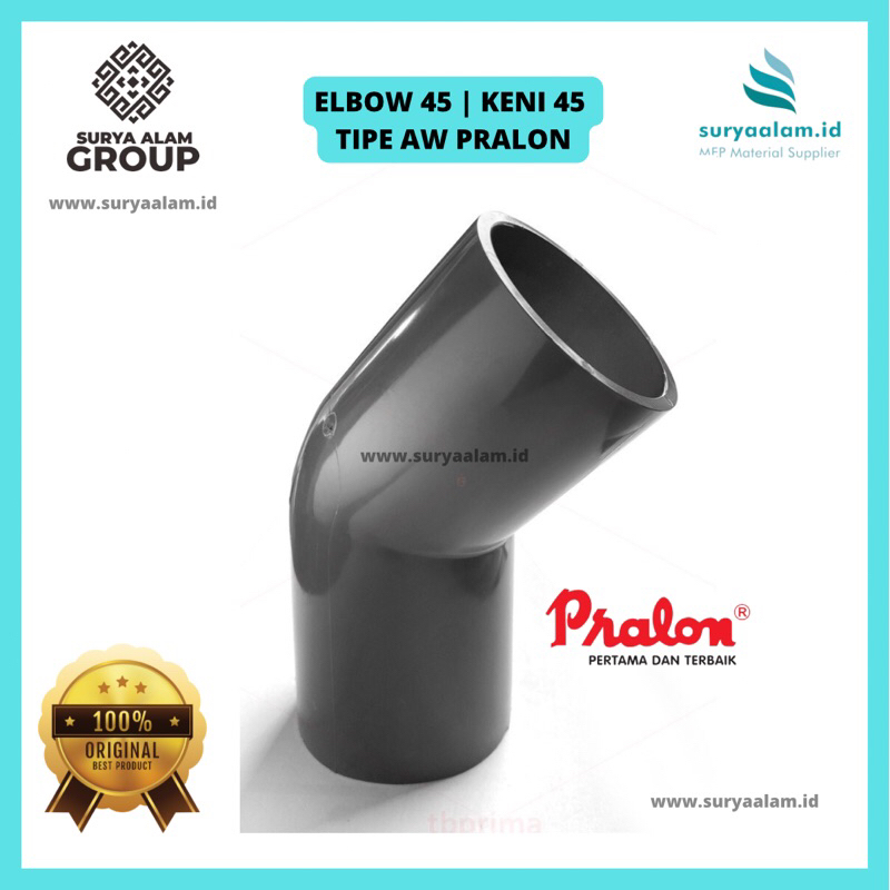 KNEE 3" 45 DERAJAT AW PRALON | ELBOW AW 4 INCH 45 DERAJAT PRALON | KNIE | ELBOW | KENI | L