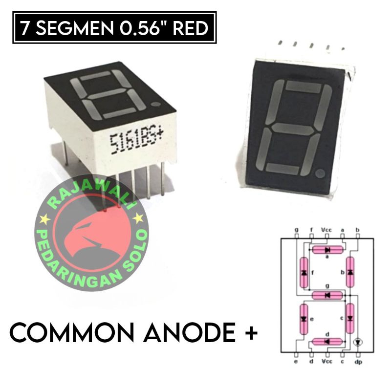 SEVEN SEGMEN LED 0.56 INCHI RED 7 SEGMEN MERAH COMMON ANODE