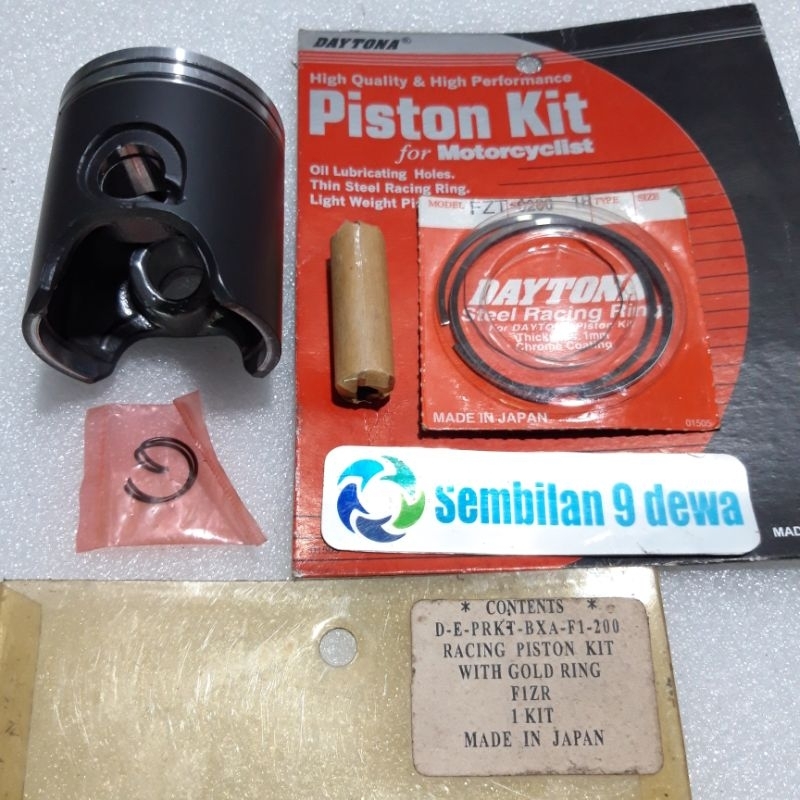 piston kit teflon hitam daytona japan yamaha Fizr f1 f1zr ( os 200 special ring gold)