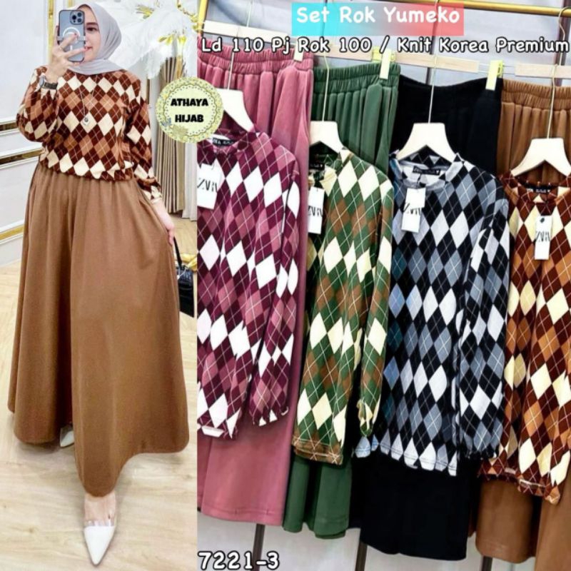 BISA COD GAMIS  LUVKY SET // SET ROK YUMEKO BY ATHAYA HIJAB