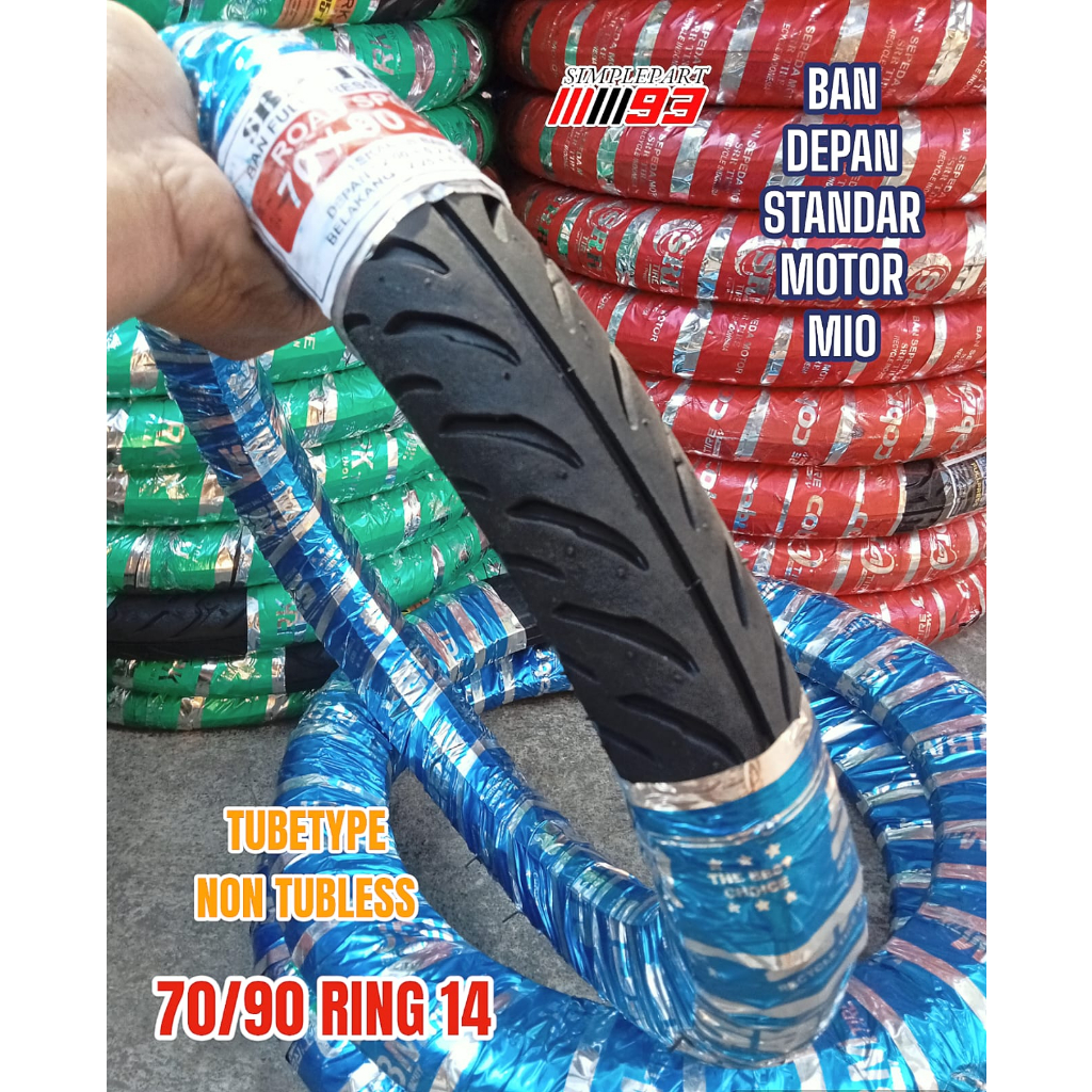 TERMURAH  - BAN LUAR TUBETYPE / NON TUBLES MOTOR MATIC METIC METIK DEPAN 70/90 RING 14 [ MOTIF POWER