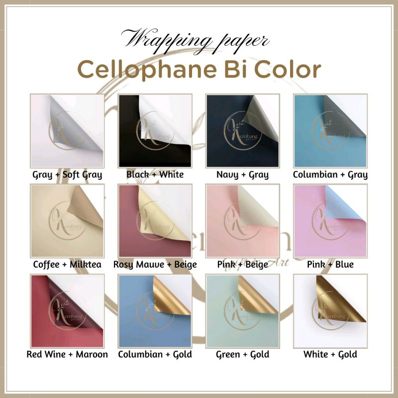 

[20 Lembar] BC - Cellophane Bi Color Flower Wrapping Dua Warna 58x58cm Kertas Buket Bunga Caspea Kering