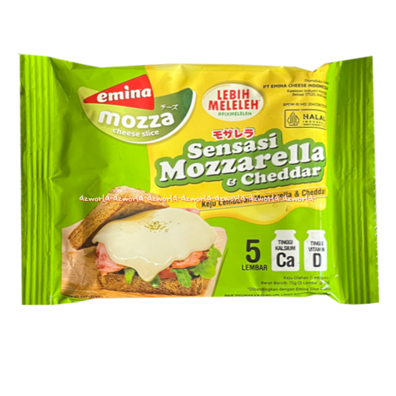 

Emina Moza 5Lembar Cheese Slize Sensasi Mozzarella & Cheddar Lebih Meleleh Keju Moza Rela Kemasan Sachet Lembaran Chese